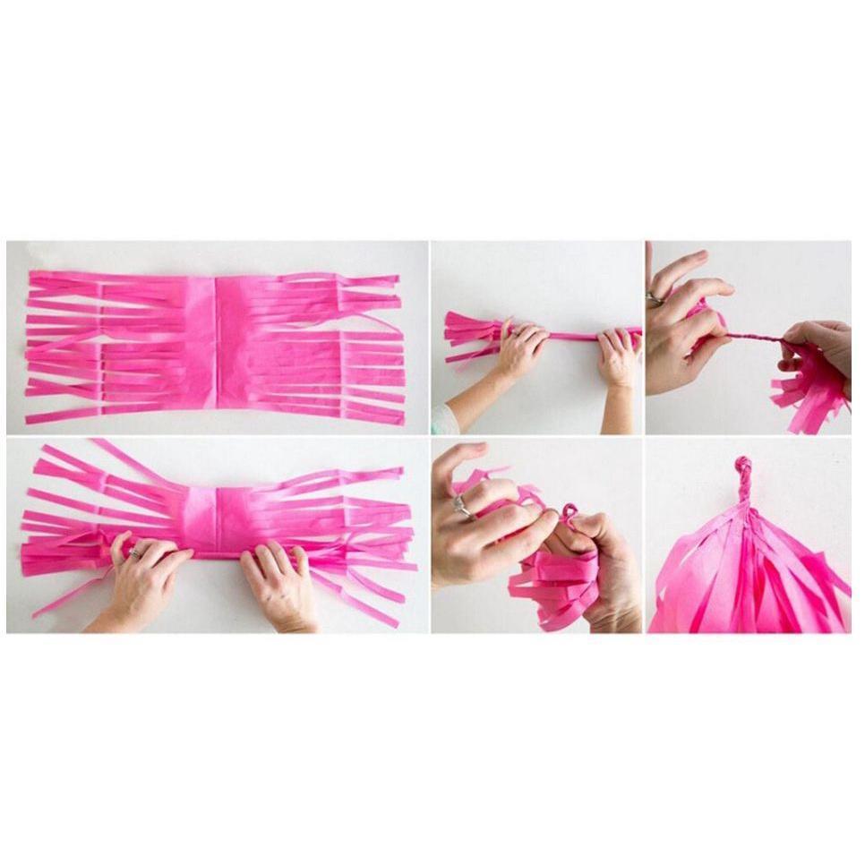 5pcs/bag 14inch Tissue Paper/Foil Tassel DIY Set Garland Ribbon Balloons Baby Shower Birthdays Party Wedding Decor(528L) - Image 6
