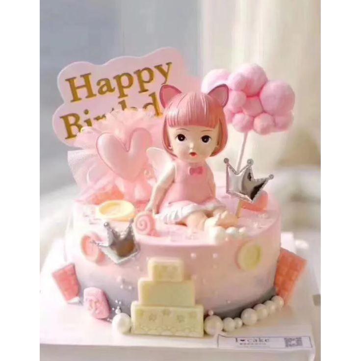 Cartoon Prone Sleeping Angel Cake Decor Ornament Wedding Engagement Kids Birthday Party (970L) - Image 2