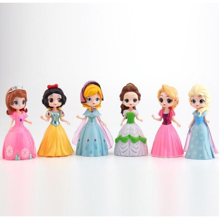 1set Disney Princess toys dolls frozen Elsa Anna Snow White Bella Magic clip Dress clothes change Figures Dolls (875L) - Image 2