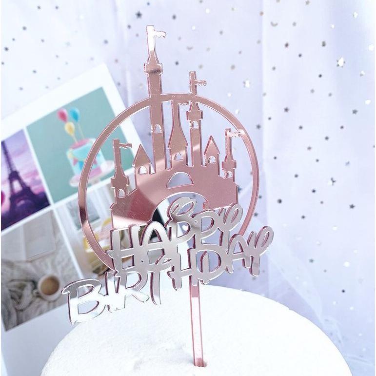 Tale Castle Shaped Birthday Cake Toppers Children Kids Dream Party Decoration (807L)