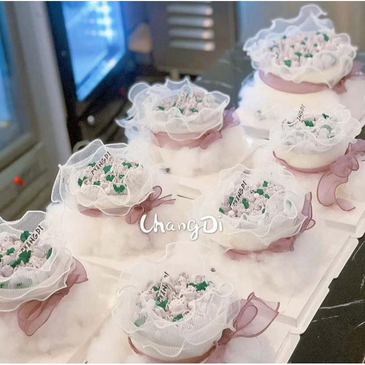Happy Mother's Day Cake Decoration Valentine's Day Goddess Queen H ins wind wrinkled yarn cake border decoration (1318L) - Image 4