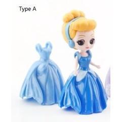 Disney Q Version Frozen Anime Figures Princess Change Clothes Dolls Dress Action Figures Kids Toys Cake6款换装公主艾莎白雪(1688L) - Image 5