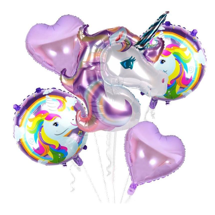 Partigos Unicorn Theme balloons 18 inch star Round Balloon Birthday Party Decor Kids(325L)