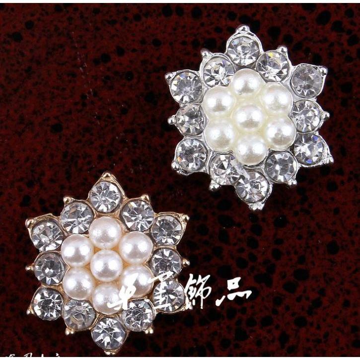 Pentagonal water drops pearl five petals flower heart DIY alloy jewelry accessories-341