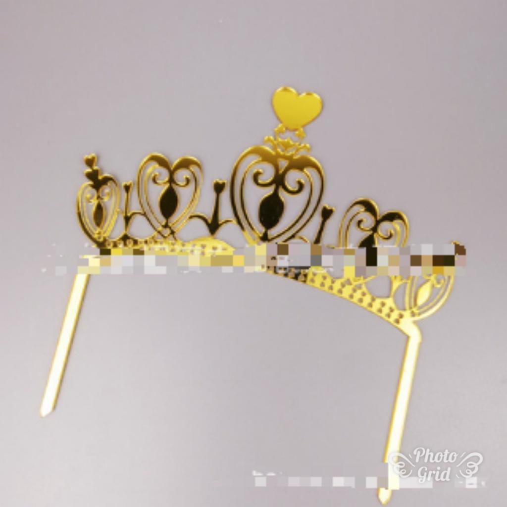 Princess Crown Gold Giltter Cake Topper 1st Birthday Decoration Kids Baby Girl Party Decoration(419L) - Image 6