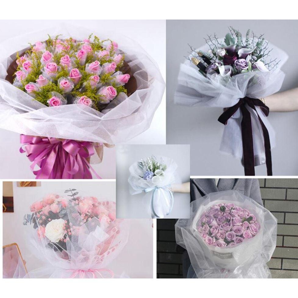 48cm*5yards Wrapped Paper Bouquet Wrapping Paper Material Florist Wrapping Paper Flowers Paper Snow Yarn Silk(1084L) - Image 6