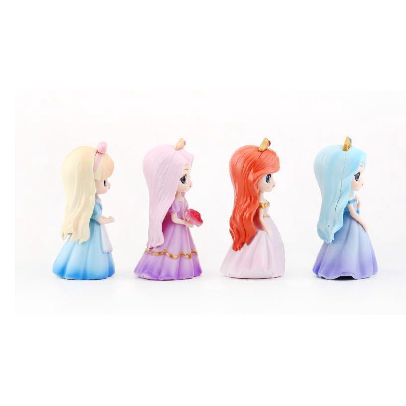 Disney Q Version Fairy Tale Rainbow Princess Action Figure Decorative Model Jasmine Big Eyes Doll Play House 公主4款(1831L) - Image 2