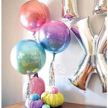 New Laser Gradient Color Baby Shower 4D Ball Party Supplies Reusable Fashion Favors 22 inch Party Decor(306L)
