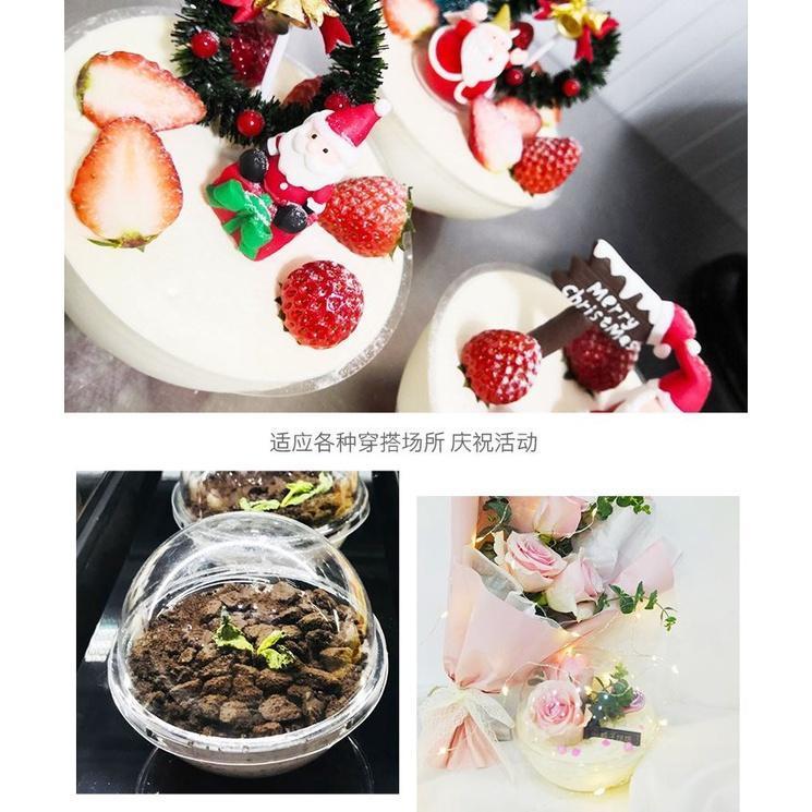 1PC Transparent Plastic Cake Container Ball Shape Cake Container Portable Mousse Ball Round Christmas Cake Dome(1490L) - Image 4
