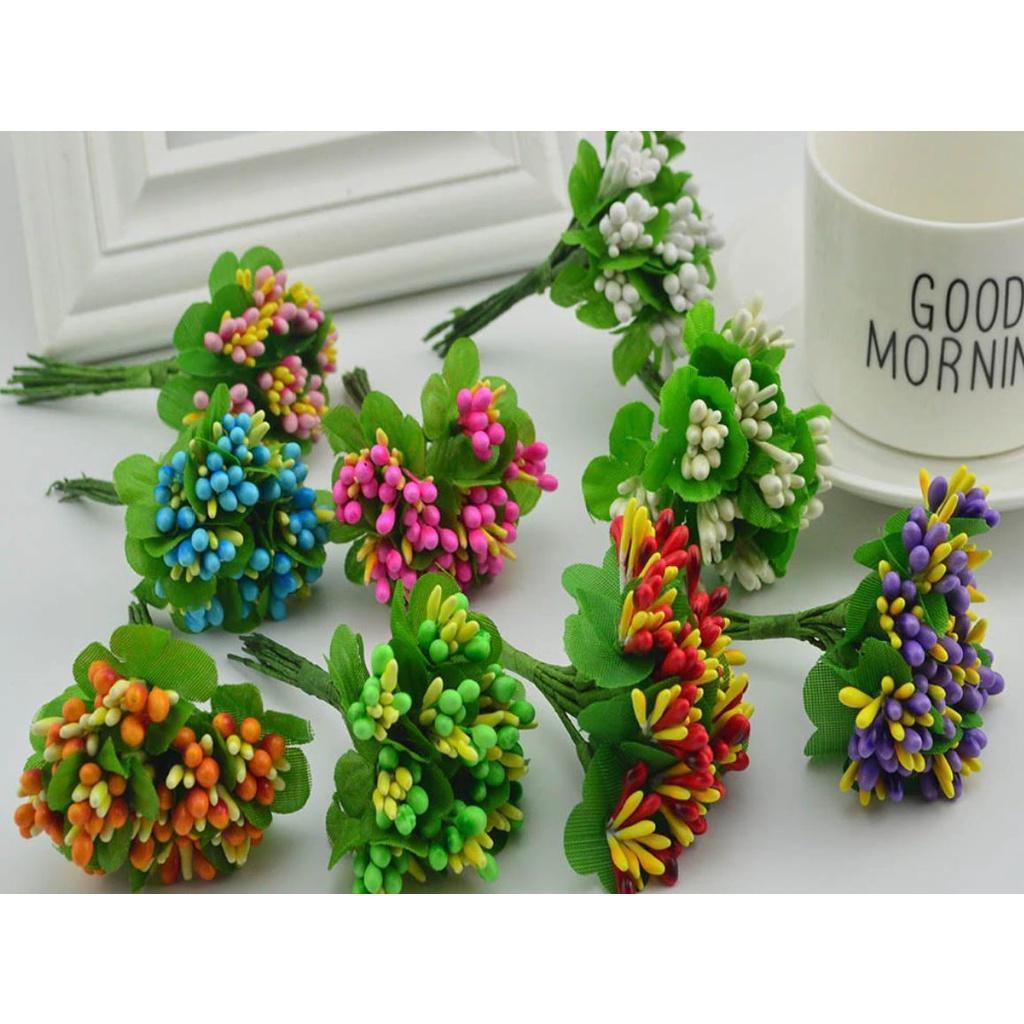 10pcs slik stamen bouquet diy handwork wreaths home wedding decoration Bride headdress gifts Artificial flowers(639L) - Image 15
