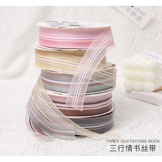 2.5cm 20yard Ribbon 520 Valentine's Day Gift Flower Ribbon Three Quotes Love Letter High-end Yarn Ribbon Flower(1856L) - Image 3