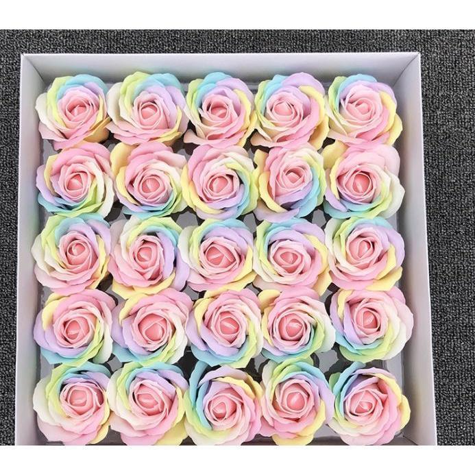 25pcs 5 layer 6cm Colorful Soap Rose Decorative Flowers Soap Flower Petal Wedding Favors Valentine's Day Gift(1778L) - Image 9