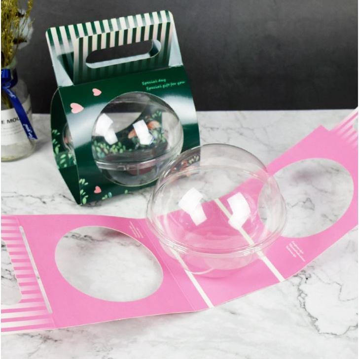 1PC Transparent Plastic Cake Container Ball Shape Cake Container Portable Mousse Ball Round Christmas Cake Dome(1490L) - Image 7