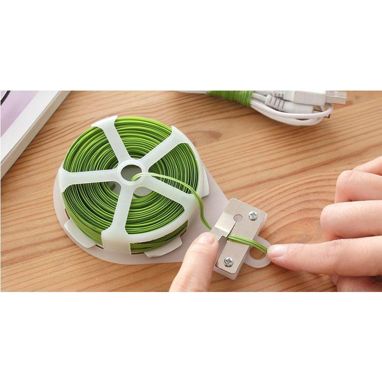 30M Reusable tie wrap Plastic Shell Twist Ties With Cutter cable organizer wire winder garden plant (867L)