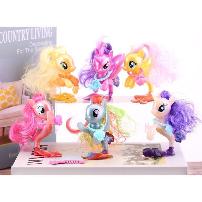 My Little Pony Twilight Sparkle Cute Fishtail Pony Toys Doll Kids Girl Cartoon Kawaii Anime Figurine Model鱼尾小马(1654L)