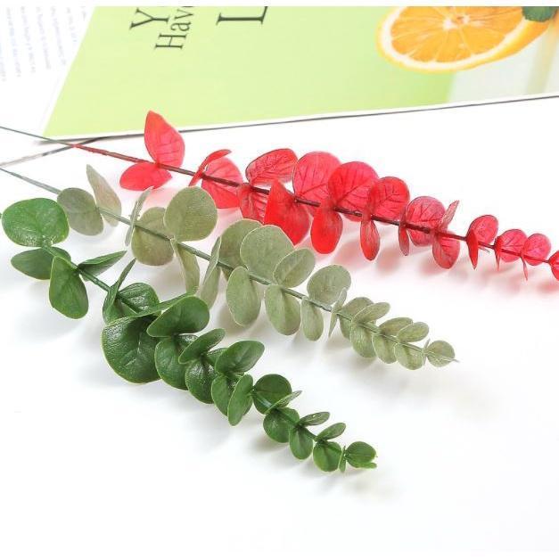1Pc Plastic Eucalyptus Leaves Fake Plants Flower Material for Wedding Flower Wall Home Decor Greenery Plant Leaf (1752L) - Image 3