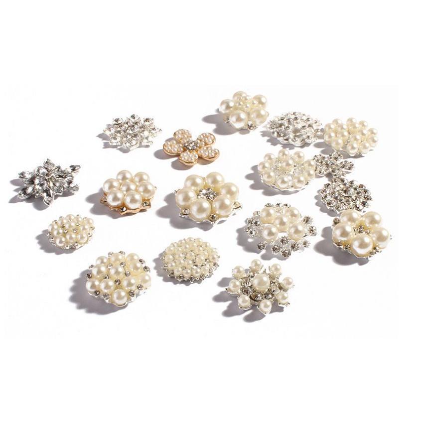 22mm~ 25mm Rhinestone Jewelry Buckle Rhinestone Pearl Hair Accessories, Jewelry Headwear Material DIY