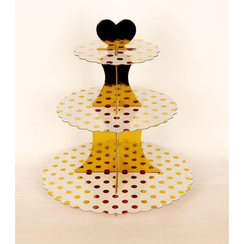 3 Layers Paper Cupcake Stand Cardboard Dessert Holder Candy Bar Birthday Party Wedding Cake Tray Decorating (361L) - Image 14