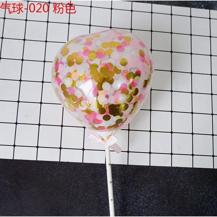 5inch Metal Confetti Balloon Heart Clear with Star Pole Wedding Decoration Cake Baby Shower 透明爱心气球 (405L) - Image 9