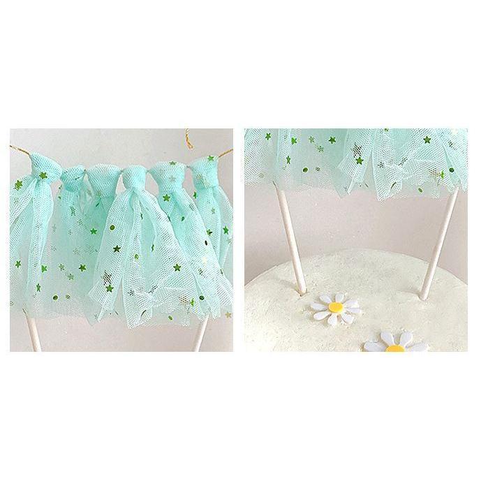 1set Tulle Skirt Cake Topper Kids Boy Girl First One Birthday Party Baby Shower (823L) - Image 2