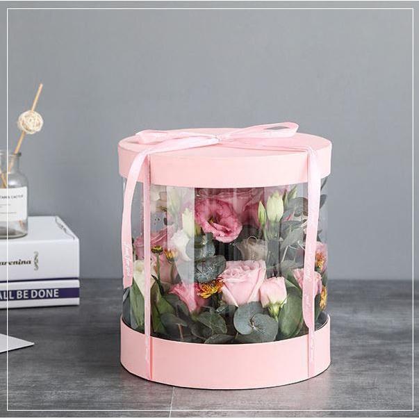 Korean Crystal Round Clear PVC Flower Boxes Wedding Birthday Gift Packaging Home Office Craft Dustproof (1114L) - Image 8