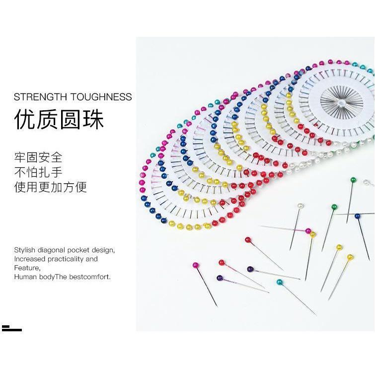 40Pcs Multicolor Black White Sewing Pins Plastic Pearl Head Needle Pins Quilting Straight Pins for Dressmaking (1873L) - Image 6