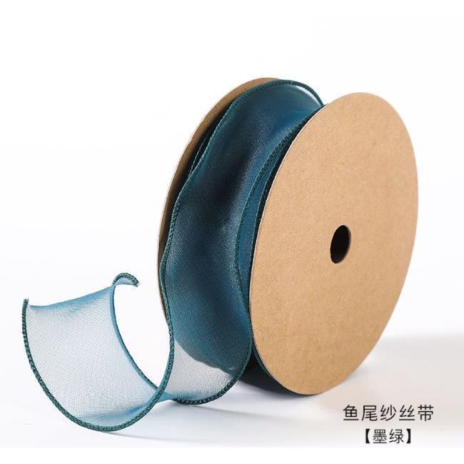 4cm*1yard Plain Fishtail Yarn Ribbon Bouquet Packaging Material Flower Baking Lace Ribbon 鱼尾纱波浪纱丝带纱带 (1924L) - Image 15