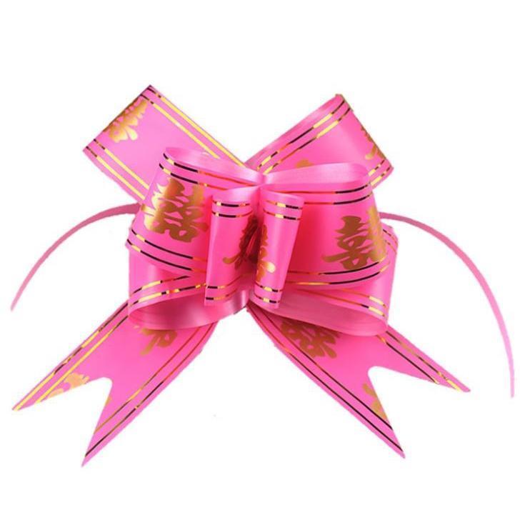 10/5pcs/bag 1.2cm/1.5cm/1.8cm/3cm/4.5cm "XI" Red Flower Bowknot Pull Bow Ribbon Snow Yarn Polyester Pull Flower(318L) - Image 10