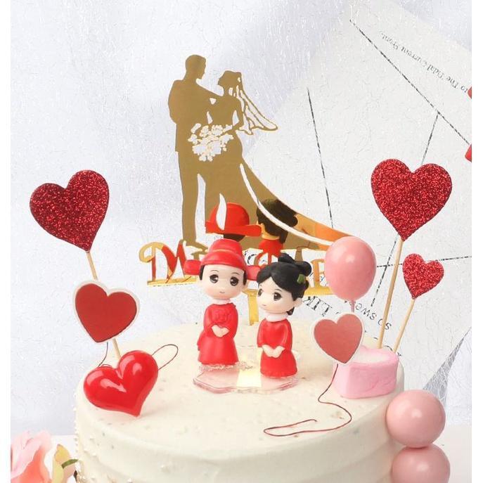 Wedding Acrylic Cake Topper Mr Mrs Wedding Decorations Acrylic Gold Cake Toppers Marriage Party Supplies (414L) - Image 2