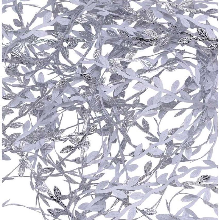 1yard Gold Silver Leaves Vine Artificial Silk Leaf Handmade Scrapbooking Craft Wreath Wedding Party Decor Fake (850L) - Image 9