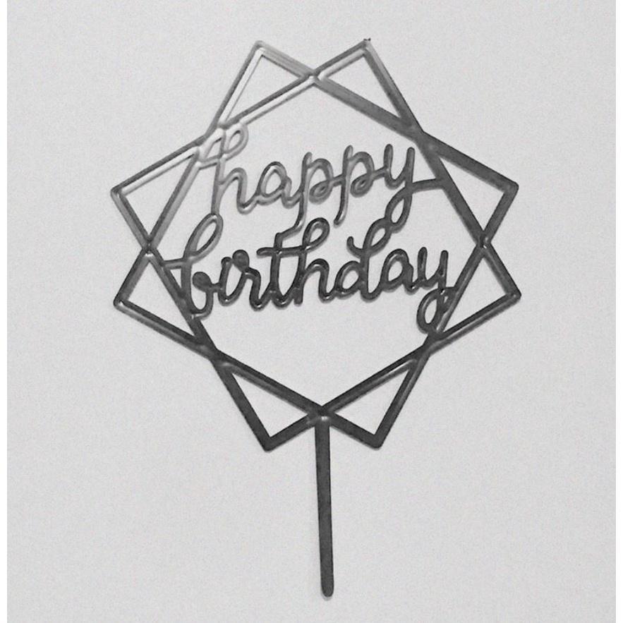 Happy Birthday Cake Topper Supplies Acrylic Baking cake Insert Decor Cupcake Birthday Party(756L) - Image 13