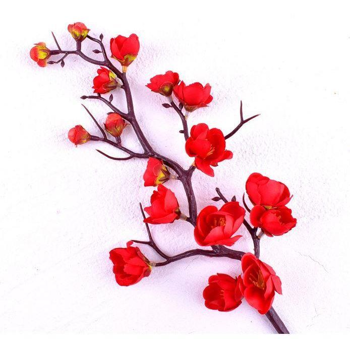 Romantic Wedding Birthday Party Cake Topper Red Plum Blossom Twig Artificial Fake Flowers Plant Home (1030L) - Image 6
