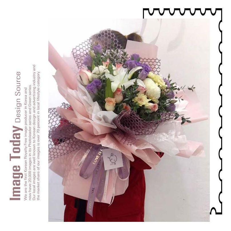 1roll Color Korea Round Heart Scrapbook Gauze DIY Handmade Tissue Paper Flowers Bouquet Wrapping Paper Florist (1160L) - Image 5