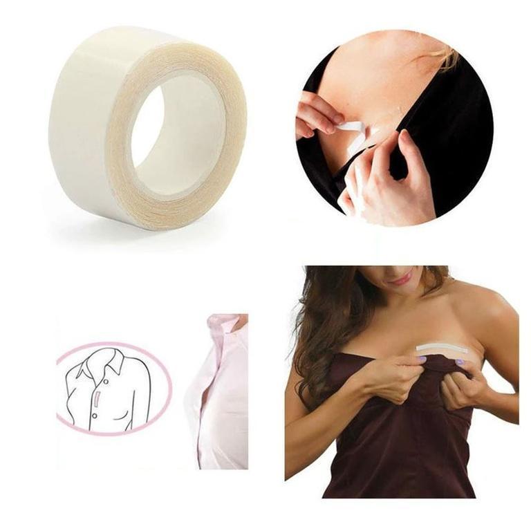 1roll 5M Waterproof Dress Cloth Tape Double-sided Secret Body Adhesive Breast Bra Strip Safe Transparent Clear (1419L) - Image 2