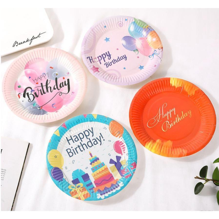 5pcs 7 inch Colorful party tray Disposable birthday party paper plates Printed Bronzing Cake Paper Party(1933L) - Image 4