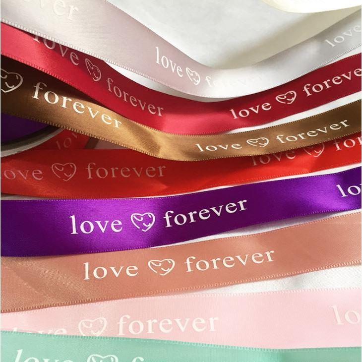 25mm Print Forever Love Silk Ribbons Wedding Car Festival Bridal Accessories Diy Gifts Box Christmas Decor (1248L) - Image 7