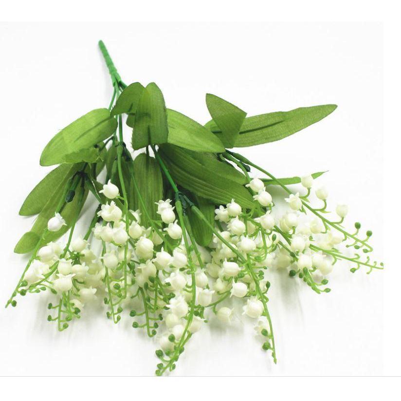 Artificial Flowers Lily of the Valley 7 Branches Fake Plastic Lily Flower Bridal Bouquet Wedding Party Decor (1290L)