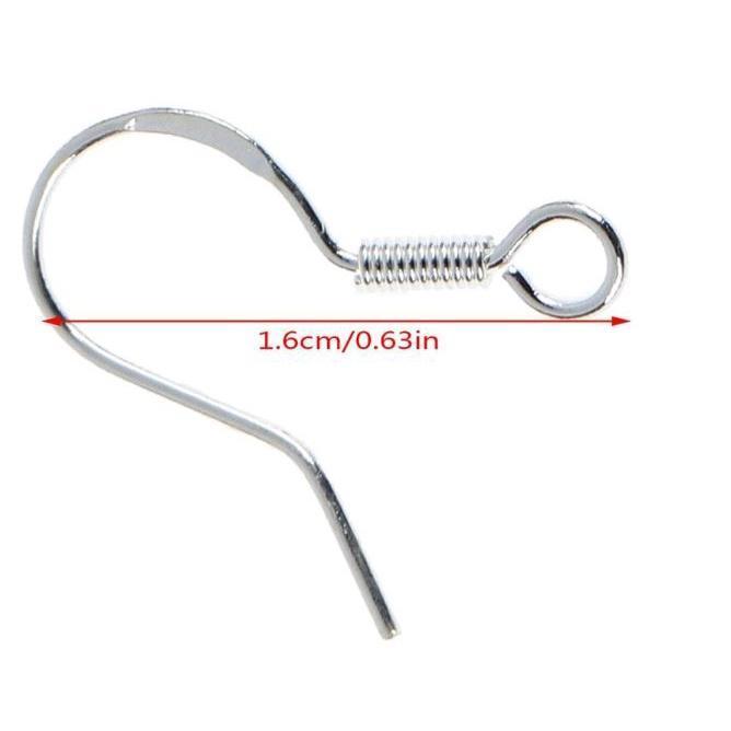 10pcs 925 Sterling Silver Gold KC Gold DIY Earring Hooks Ball Jewelry Accessory Ear Wire(1904L) - Image 3