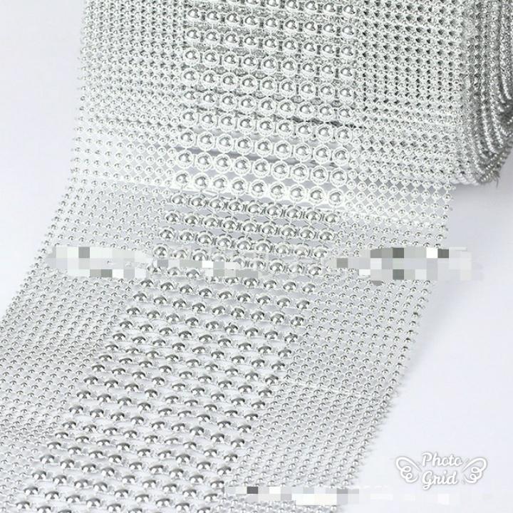 1yard 2sides 10rows Round Mesh Trimming Golden Base Plastic Sew On Trim For Decoration(927L) - Image 4