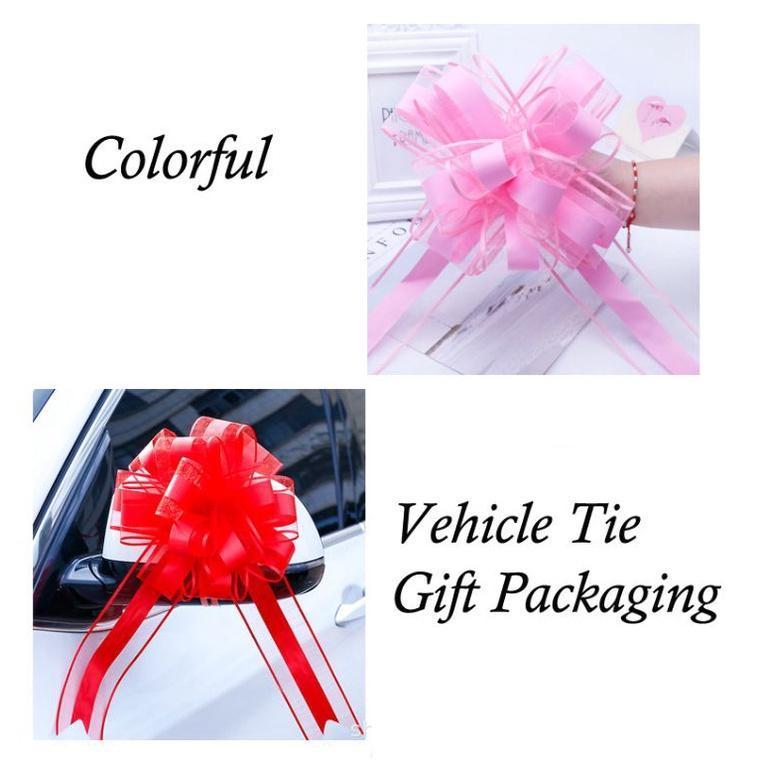 1pcs 65mm large Pull Bow ribbon for bouquet flower Gift Packing Wedding Car Party Decoration(712L) - Image 2