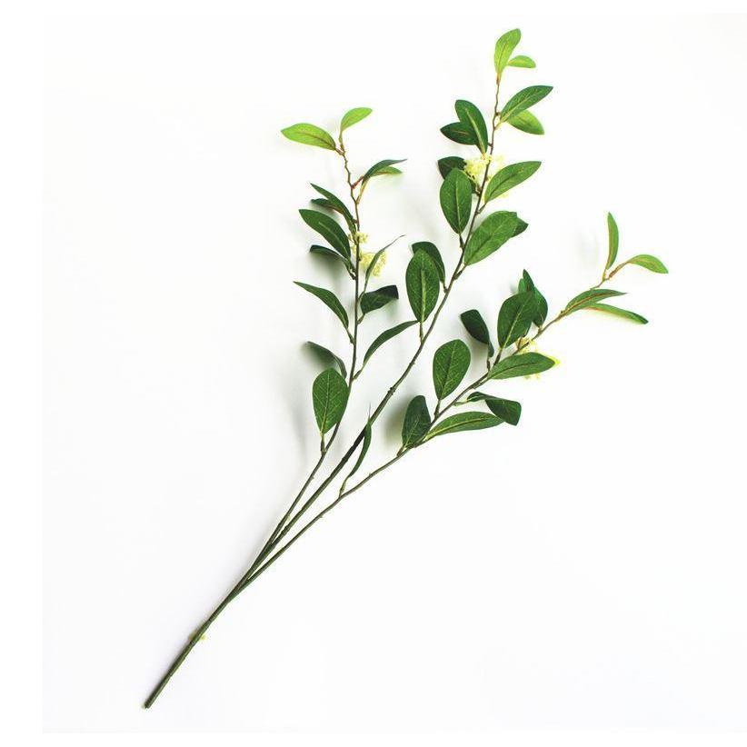 Fake Plants Home Decoration Artificial Branch Osmanthus Leaves with Flower 3 Branch Laurel Branches (1286L) - Image 7
