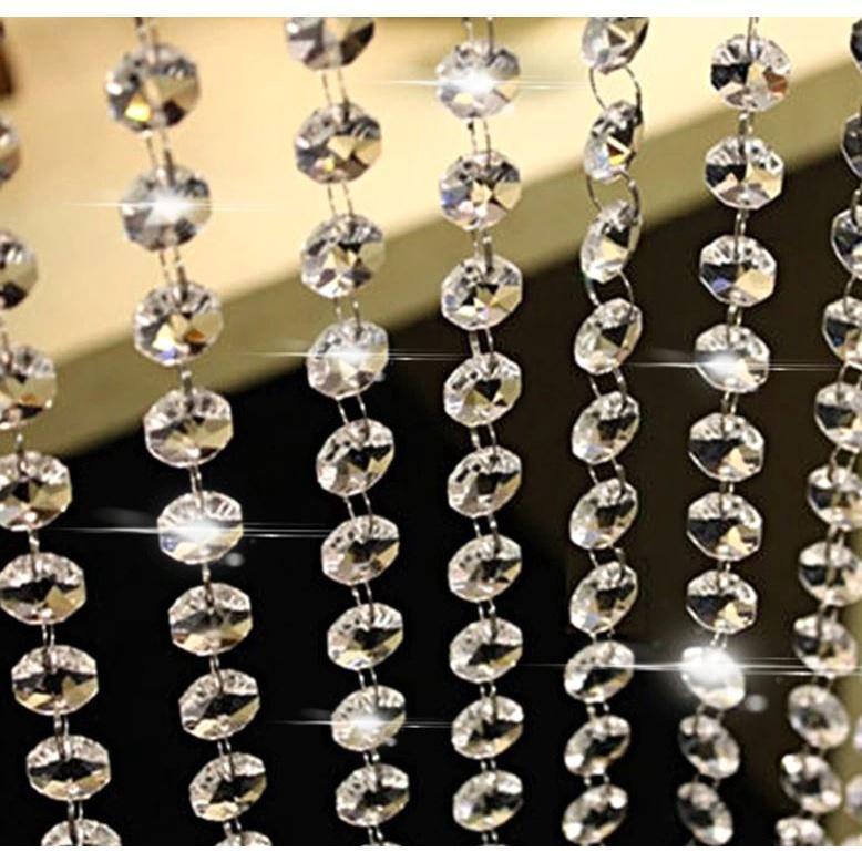 1M 14/16/18mm Crystal Clear Acrylic Octagonal Bead Garland Strand Curtain Christmas Hanging Wedding Decor Trees(1799L)