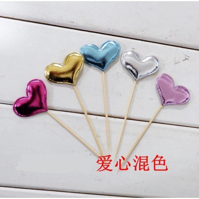 5pcs Star Heart Cake Toppers Adorable Cake Picks PU Cupcake Decor Party Supplies(1462L) - Image 17