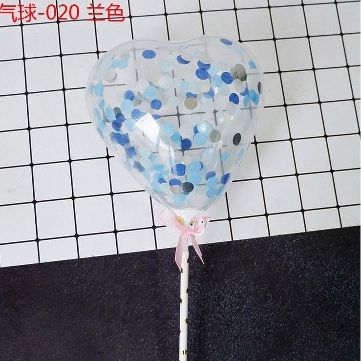 5inch Metal Confetti Balloon Heart Clear with Star Pole Wedding Decoration Cake Baby Shower 透明爱心气球 (405L) - Image 10