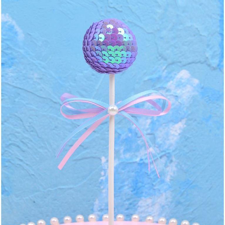 1pc 22x4cm Romantic and beautiful sequins color BallButterfly for HappyBirthdayCakeTopperBirthdayCakeInsertCards (1422L) - Image 8