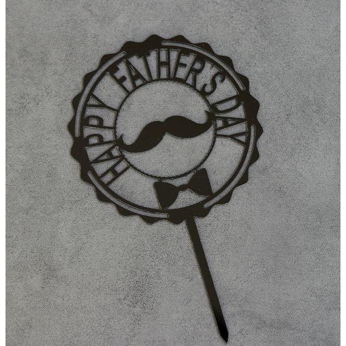 Happy Father's Day Cake Topper Gillter Best Day Cake Flag for Family Birthday Fathers Party Baking Decoration(425L) - Image 3