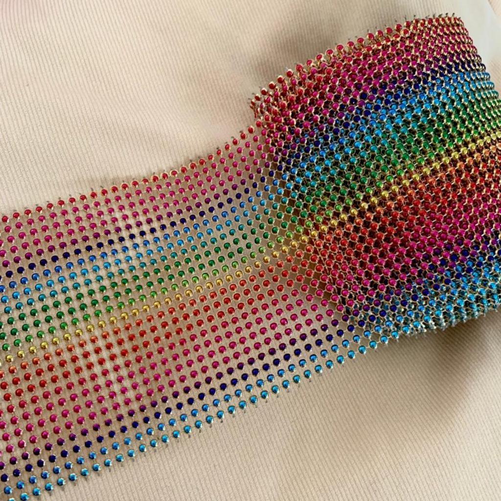 1yard 24roll Colourful Diamond Mesh Wrap Cake Roll Bling Crystal Rhinestone Ribbon Wedding Favor Decor Party (919L) - Image 8