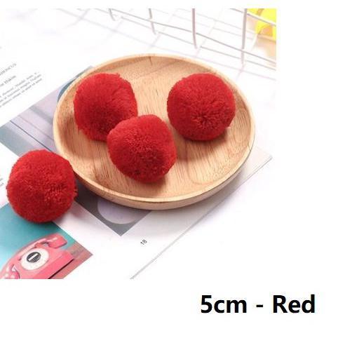 4pcs Colours pompom 5cm 2 kinds of size party home garden wedding decoration clothing DIY sewing children toys(1089L) - Image 12