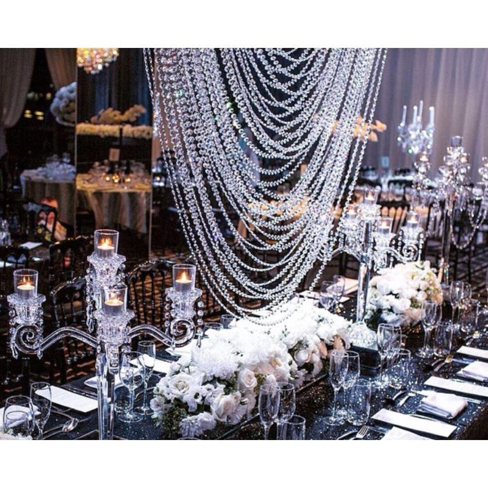 10m Clear Acrylic Crystal Beads Curtain Garland Chandelier Pendants Hanging Chain ChristmasWeddingPartyDecoration(1204L) - Image 5
