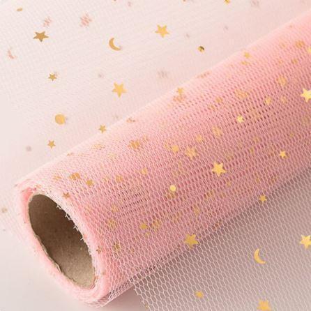 1roll Star Moon Soft Lace Mesh Wrapping Paper Flower Bouquet Florist Supplies DIY Decor Valentine's Day Gift(1420L) - Image 10